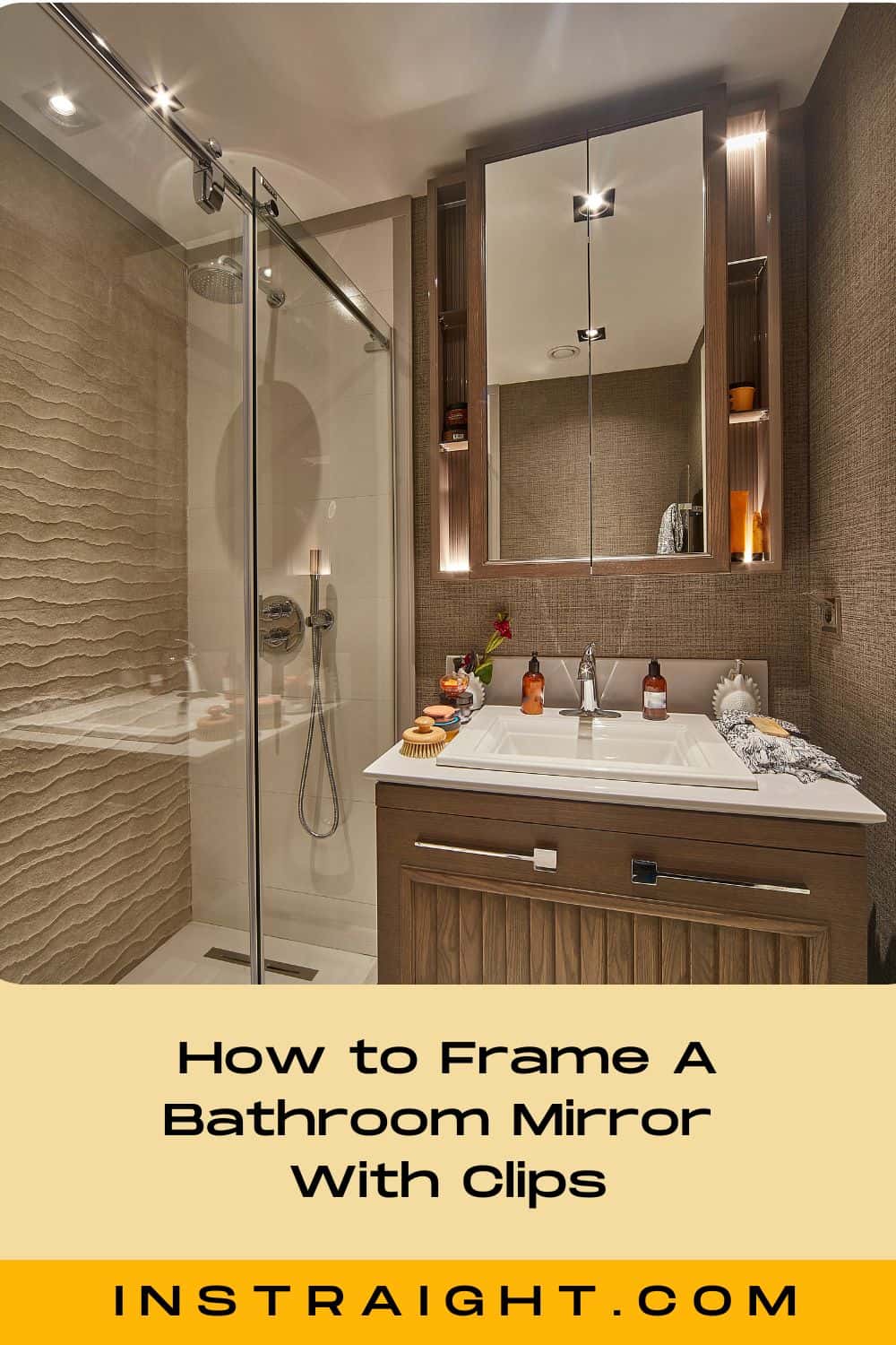 how to frame bathroom mirror with clips (1) bathroom with a framed mirror